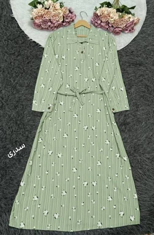 پیراهن بلند گل گچی کد: 1008